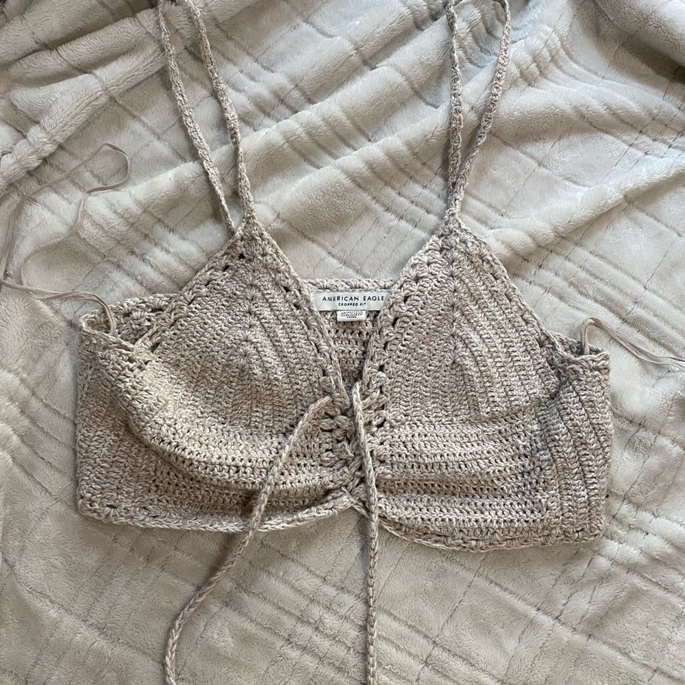 Crochet knitted boho top